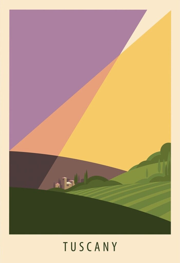 Tuscany travel poster