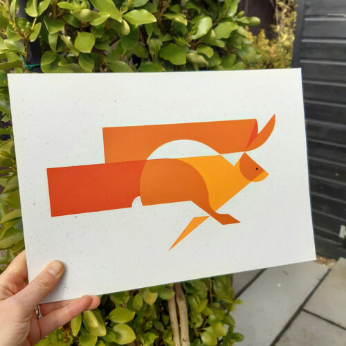 Hare screen print