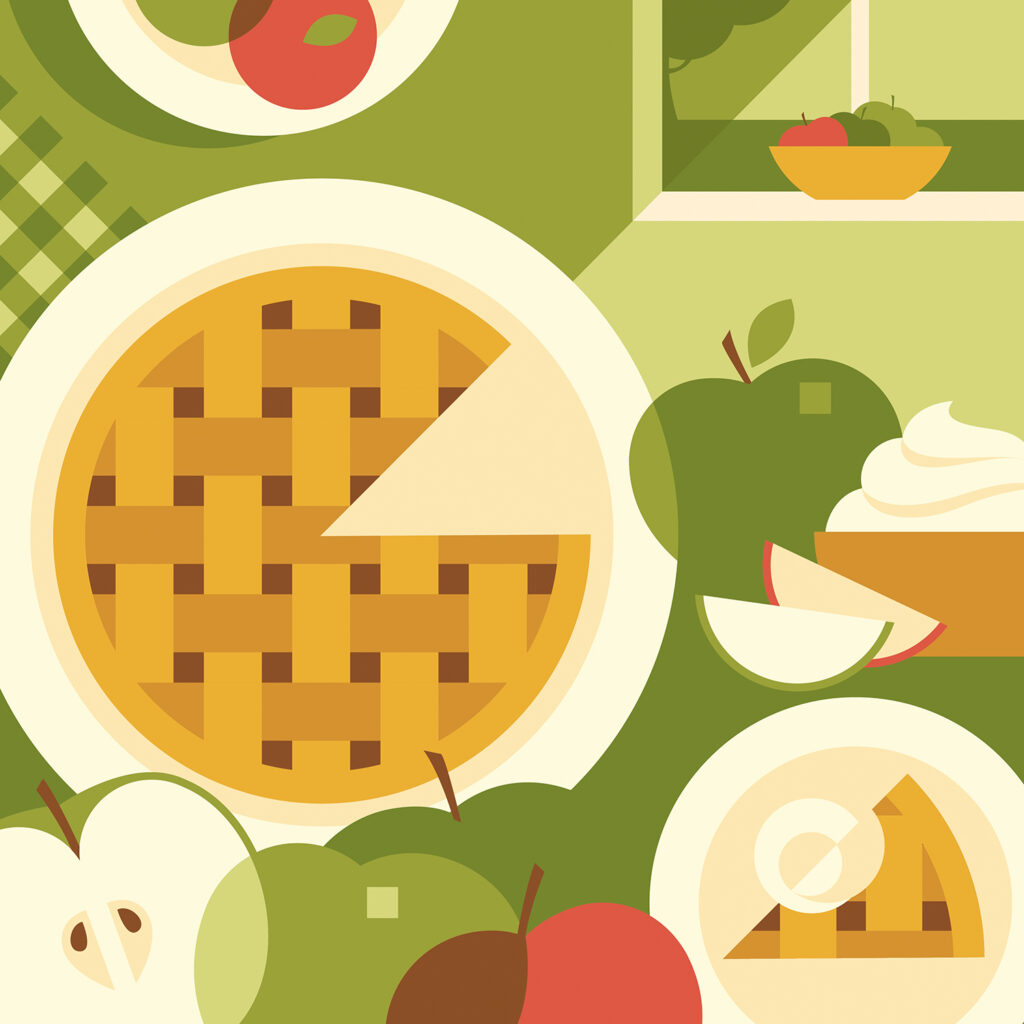 Apple pie illustration