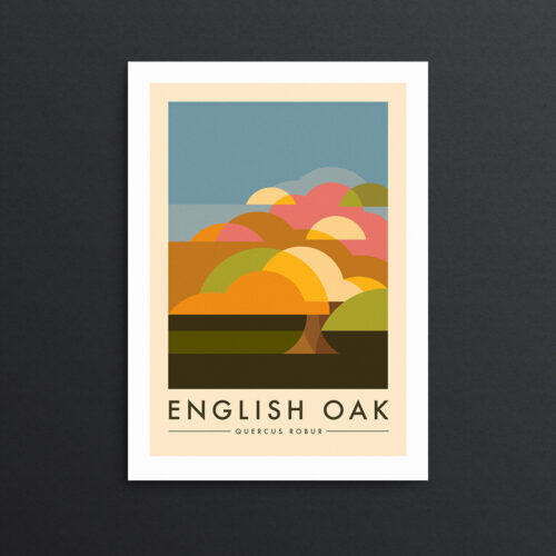Autumn oak tree print