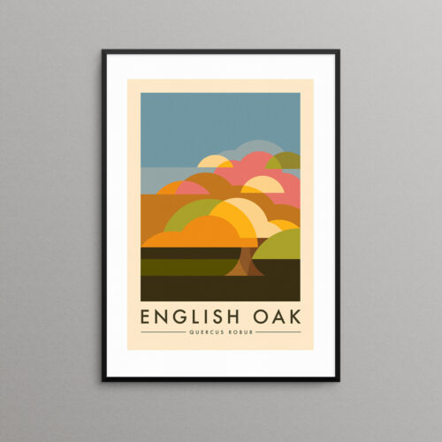 Autumn oak tree print