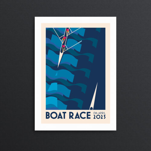 Boat race poster print illustration