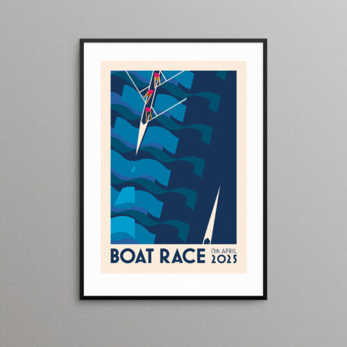 Boat race poster print illustration