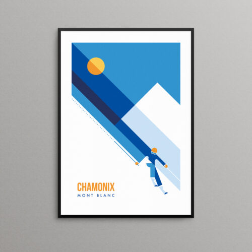 Chamonix Skiing Print