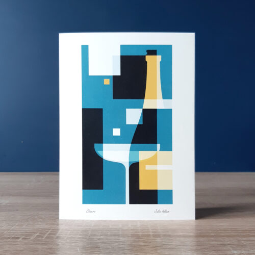 Champagne greetings card