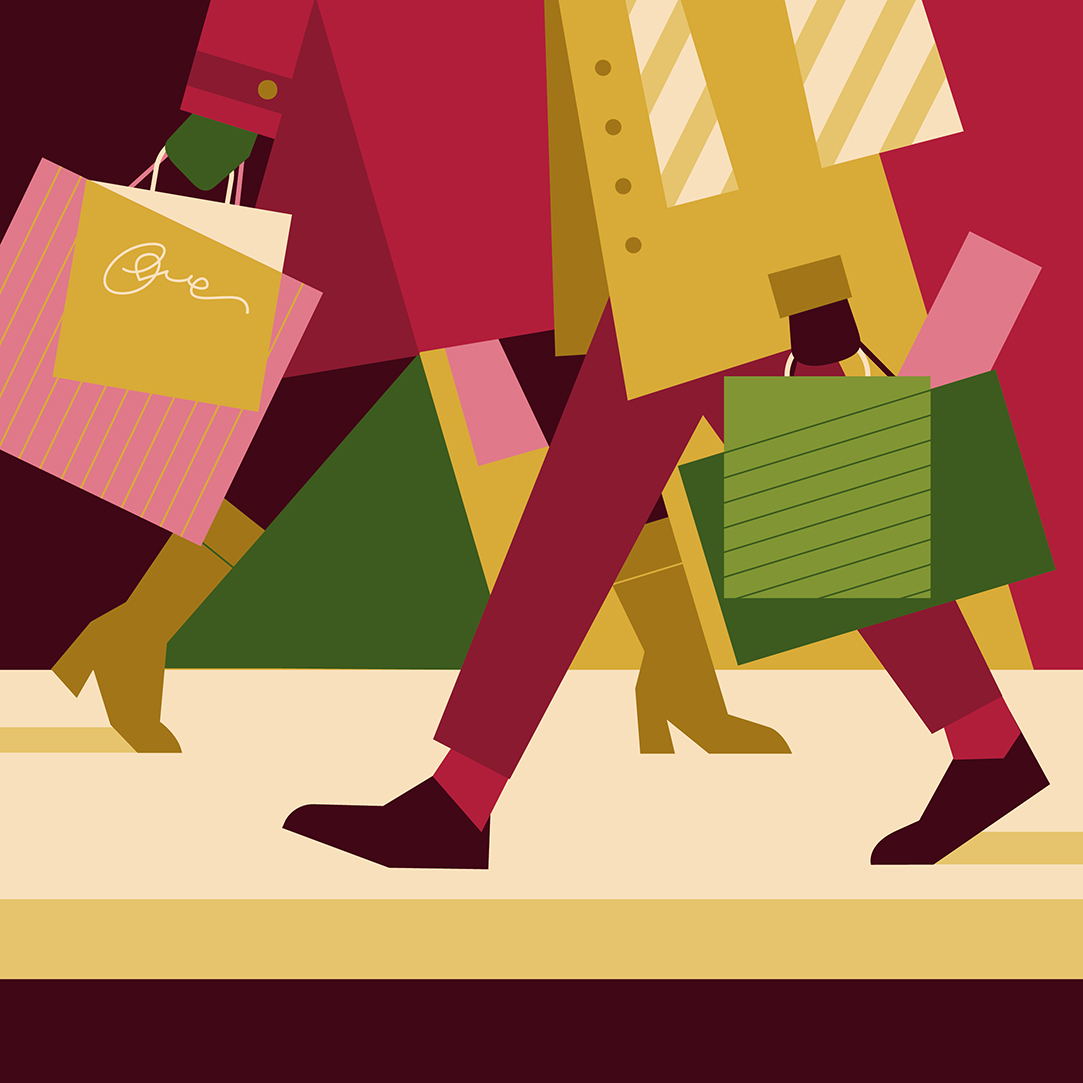 Christmas shopping illustration