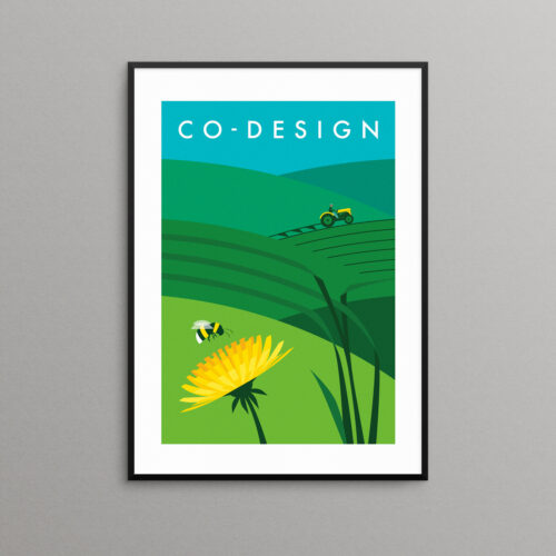 Co-Design farming illustration print