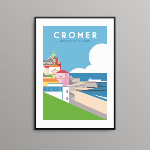 Cromer geometric travel poster illustration