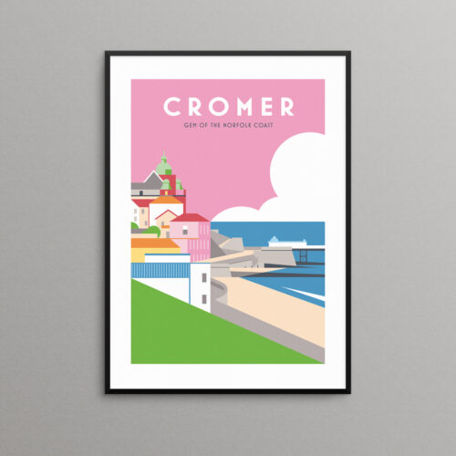 Cromer geometric travel poster illustration