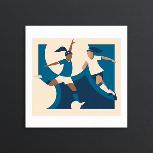 Women's football illustration print