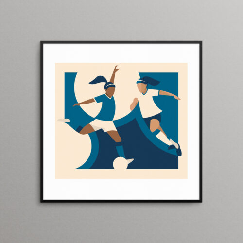 Women's football illustration print