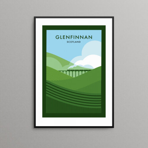 Glenfinnan Viaduct minimalist travel poster print