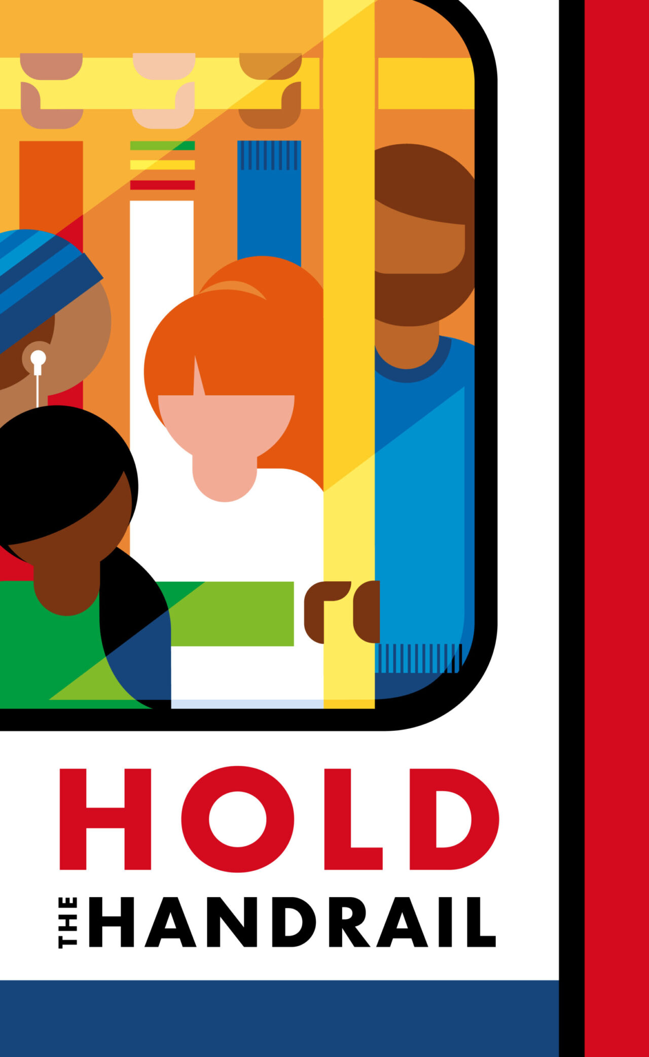 Hold the handrail instructional poster