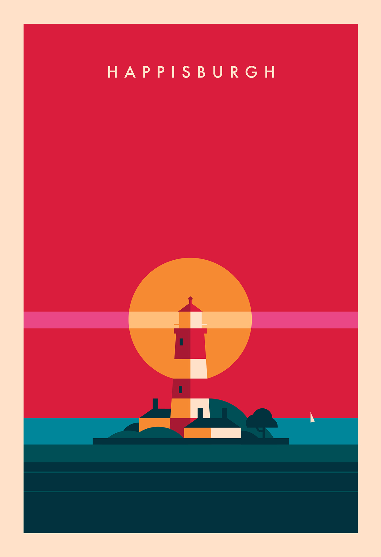 Happisburgh lighthouse illustration