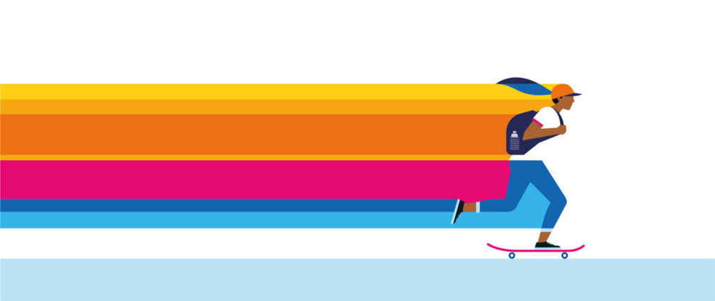 Skate border vector illustration