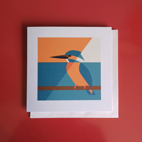 Kingfisher illustration greetings card