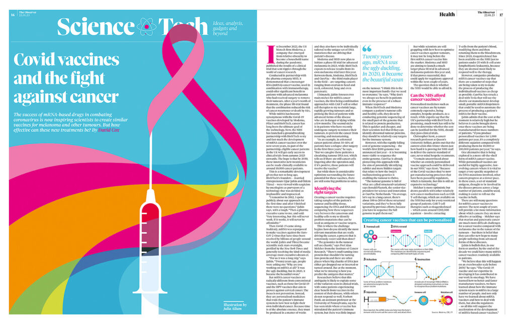 Observer cancer vaccine illustration