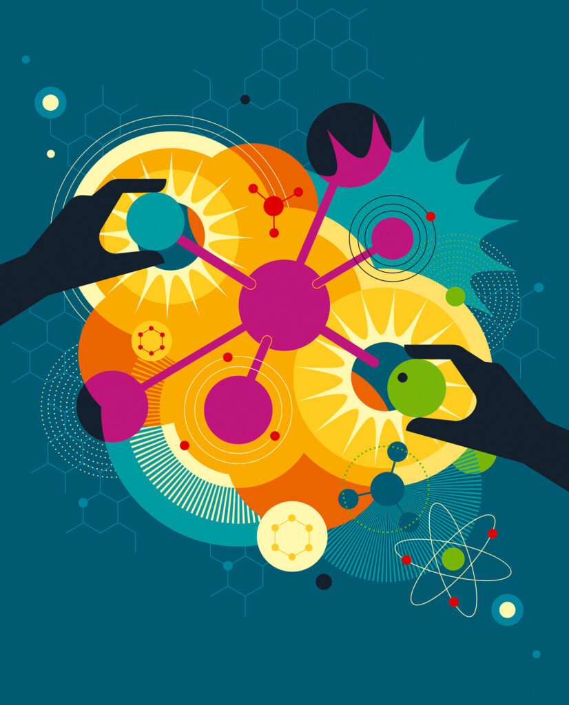Observer Science and tech atom illustration