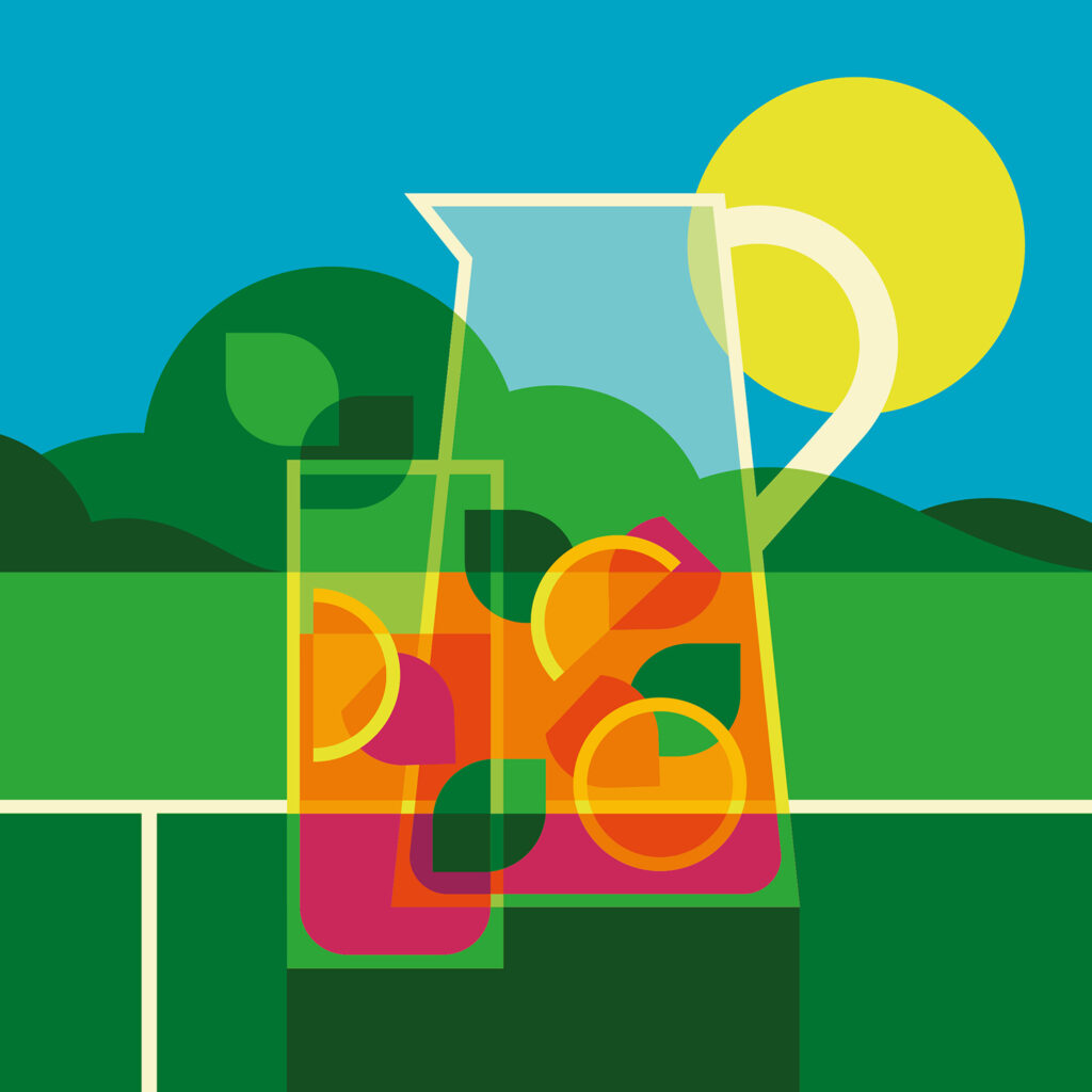 Pimms tennis illustration 