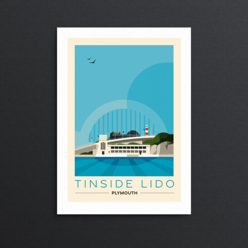 Tinside Lido Plymouth illustration print