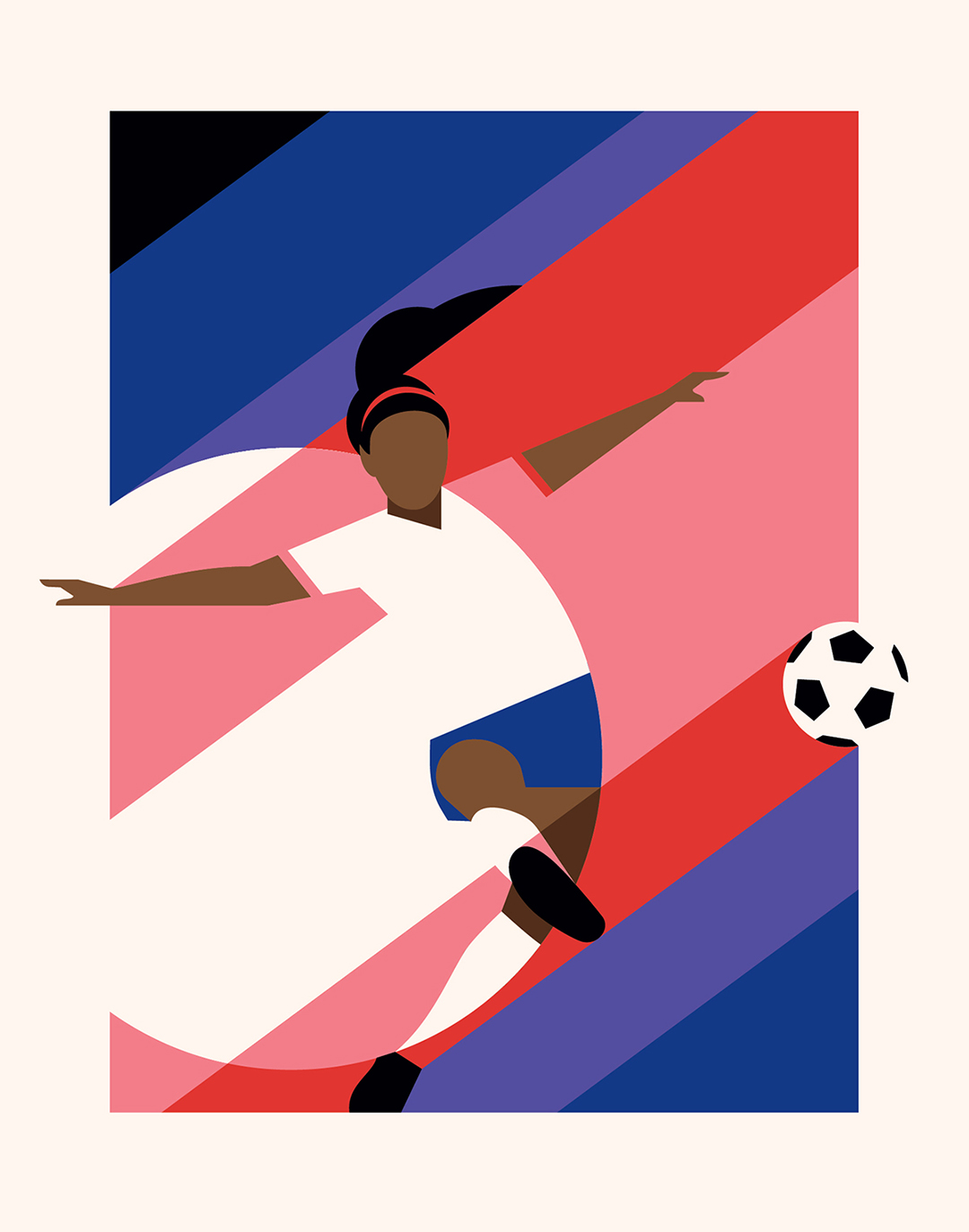 Women's football illustration