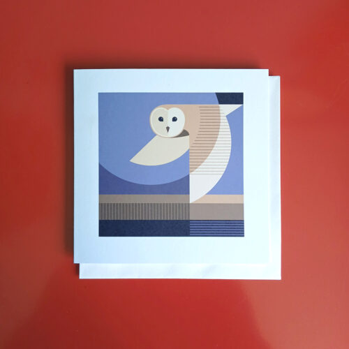 Barn Owl illustration greetings card
