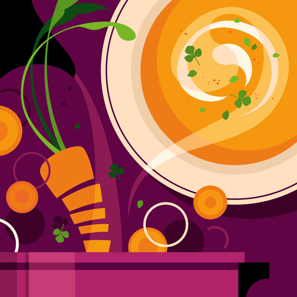 Carrot soup illustration