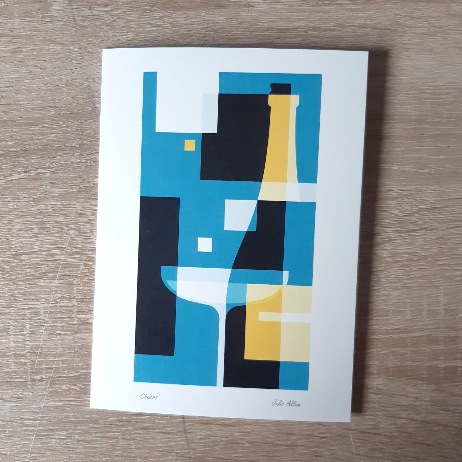 Champagne greetings card