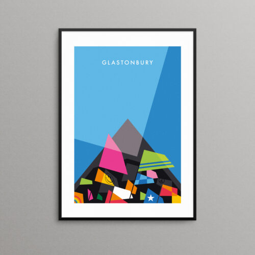 Glastonbury festival print poster illustration