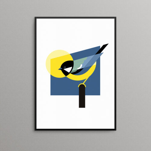 Great tit illustration print
