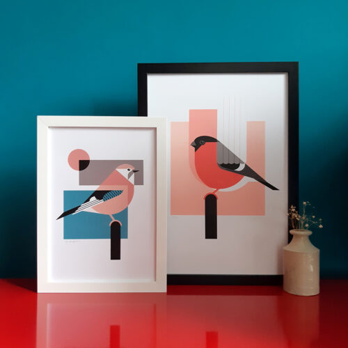 Jay and Bullfinch screen print