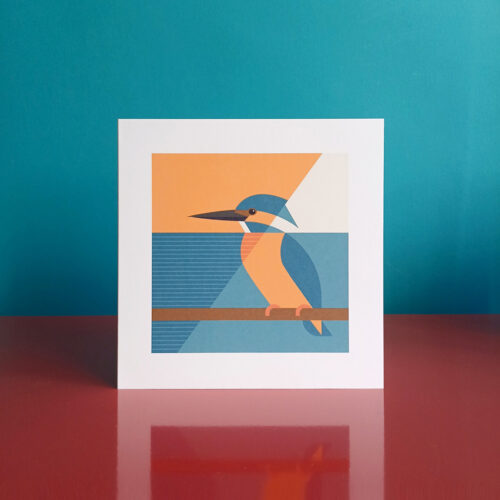 kingfisher illustration greetings card