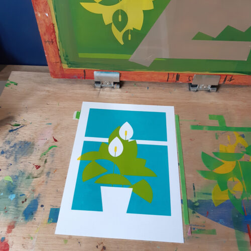 Peace lily screen print