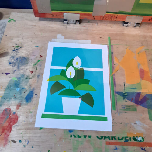 Peace lily screen print