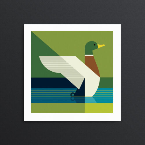 Geometric mallard art print