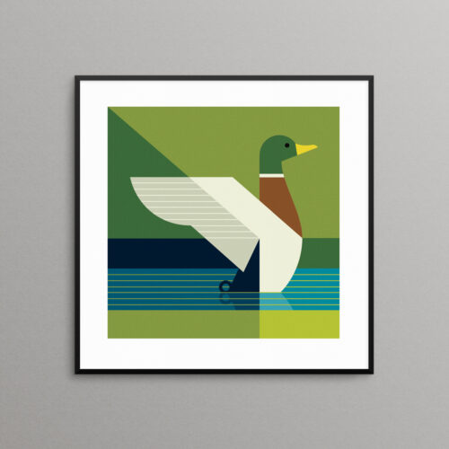 Geometric mallard art print