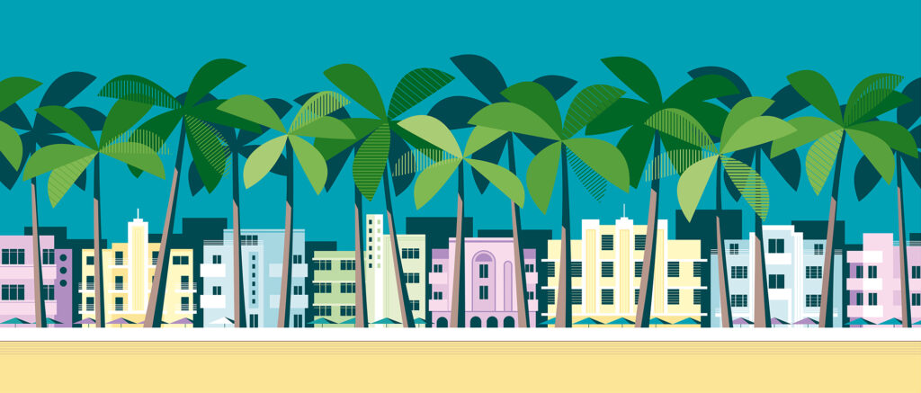 Miami panoramic illustration