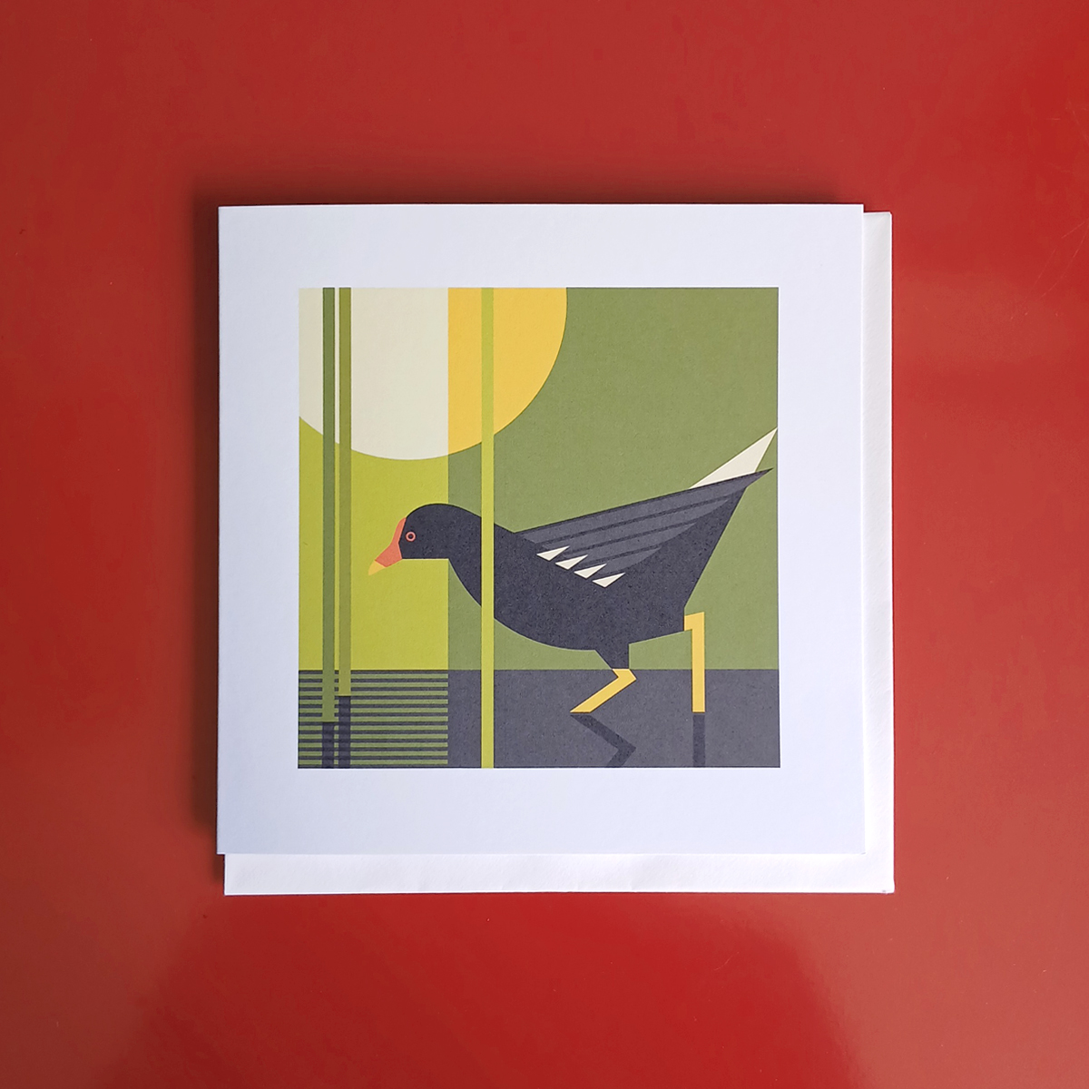Moorhen illustration greetings card