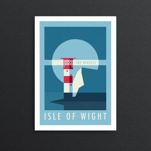 The Needles lighthouse, Isle of Wight travel poster print
