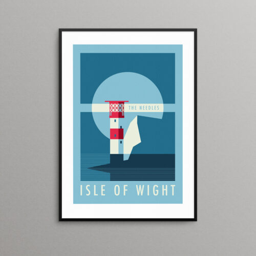 The Needles lighthouse, Isle of Wight travel poster print