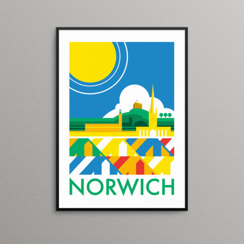 Norwich Market travel poster print