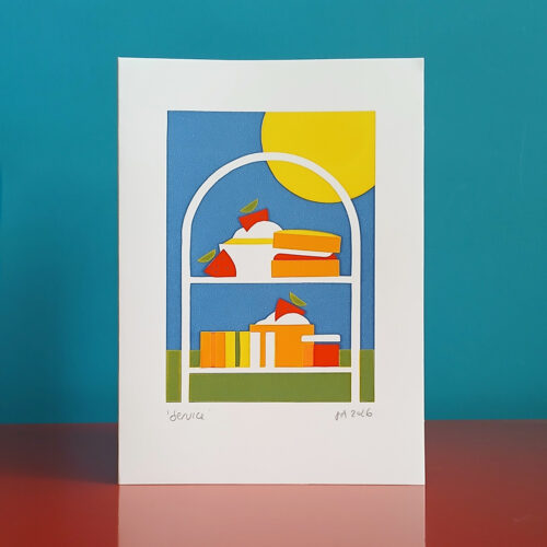 Tennis afternoon tea screen printed card