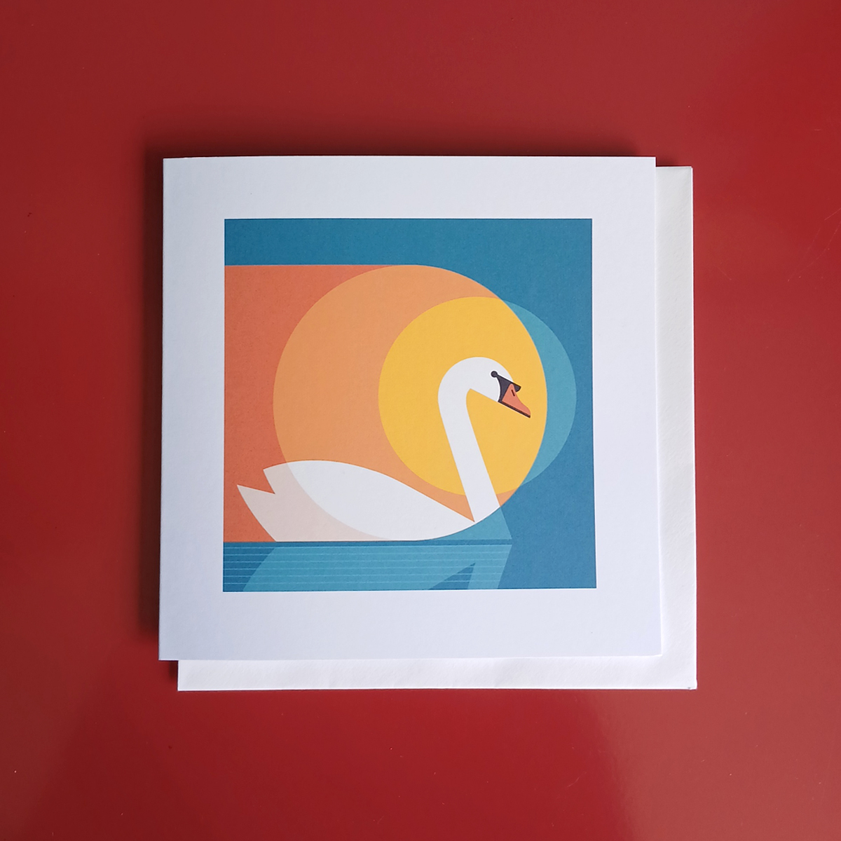 swan illustration greetings card