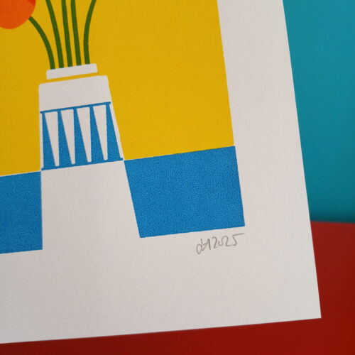 Screen printed tulip card