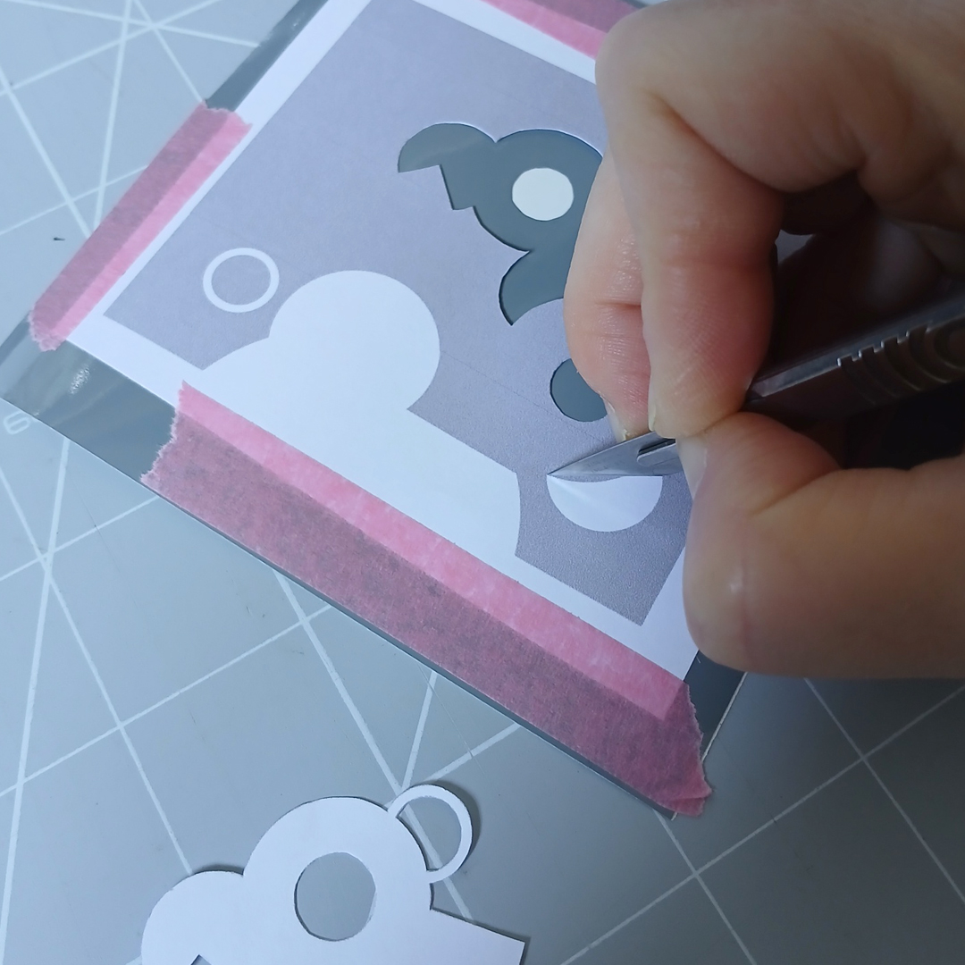 Screen printing stencil being cut