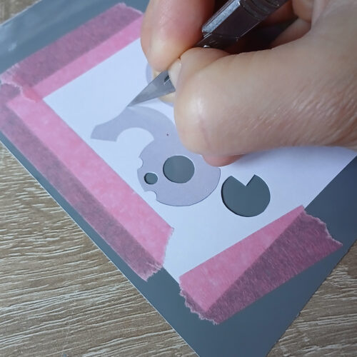 Screen printing stencil being cut