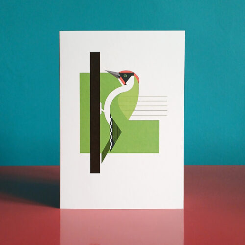 Green Woodpecker card